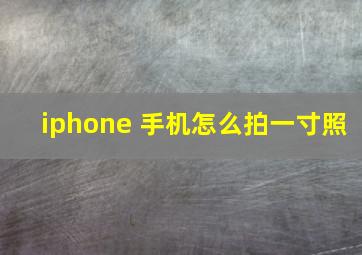 iphone 手机怎么拍一寸照